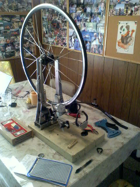 Picture of the wheel build in process